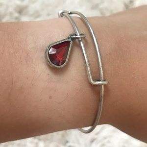 Alex and Ani silver bracelet with garnet stone